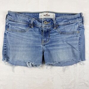 Y2K Hollister Denim Shorts Cut Off Frayed Waist 26 Medium Wash